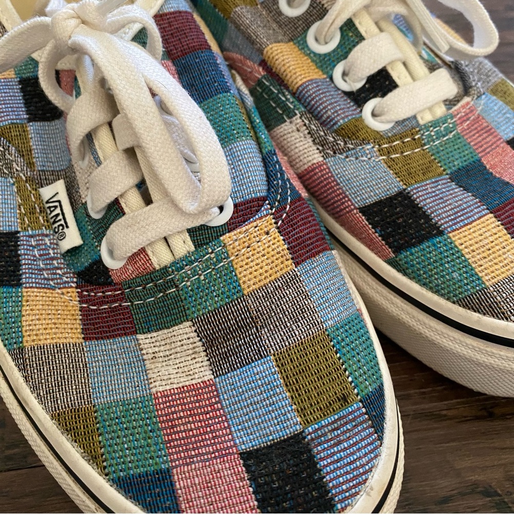 Vans Multicolor Plaid/Picnic Patchwork Sneakers -… - image 2